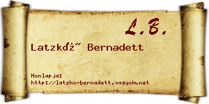 Latzkó Bernadett névjegykártya
