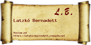 Latzkó Bernadett névjegykártya