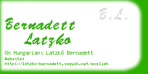 bernadett latzko business card