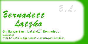 bernadett latzko business card